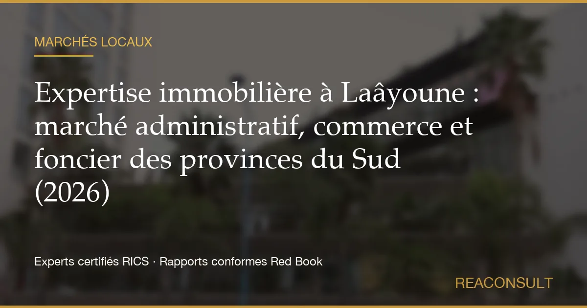 Expertise immobilière à Laâyoune : marché administratif, commerce et foncier des provinces du Sud (2026)