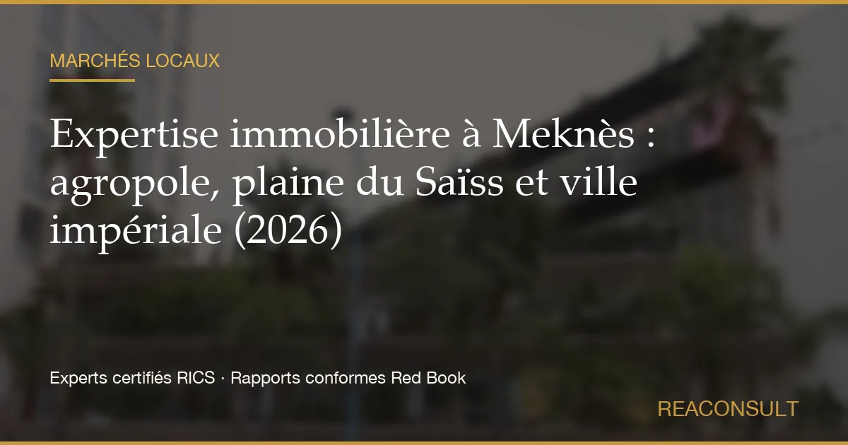 Expertise immobilière à Meknès : agropole, plaine du Saïss et ville impériale (2026)
