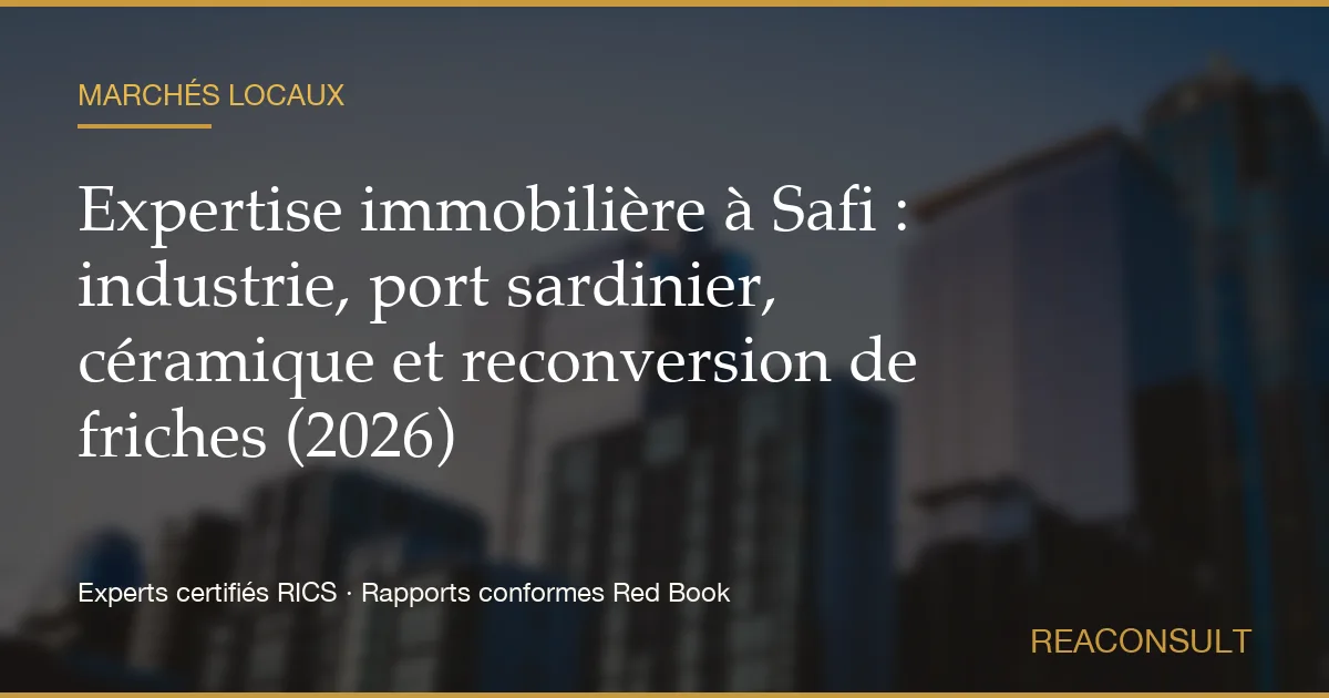 Expertise immobilière à Safi : industrie, port sardinier, céramique et reconversion de friches (2026)