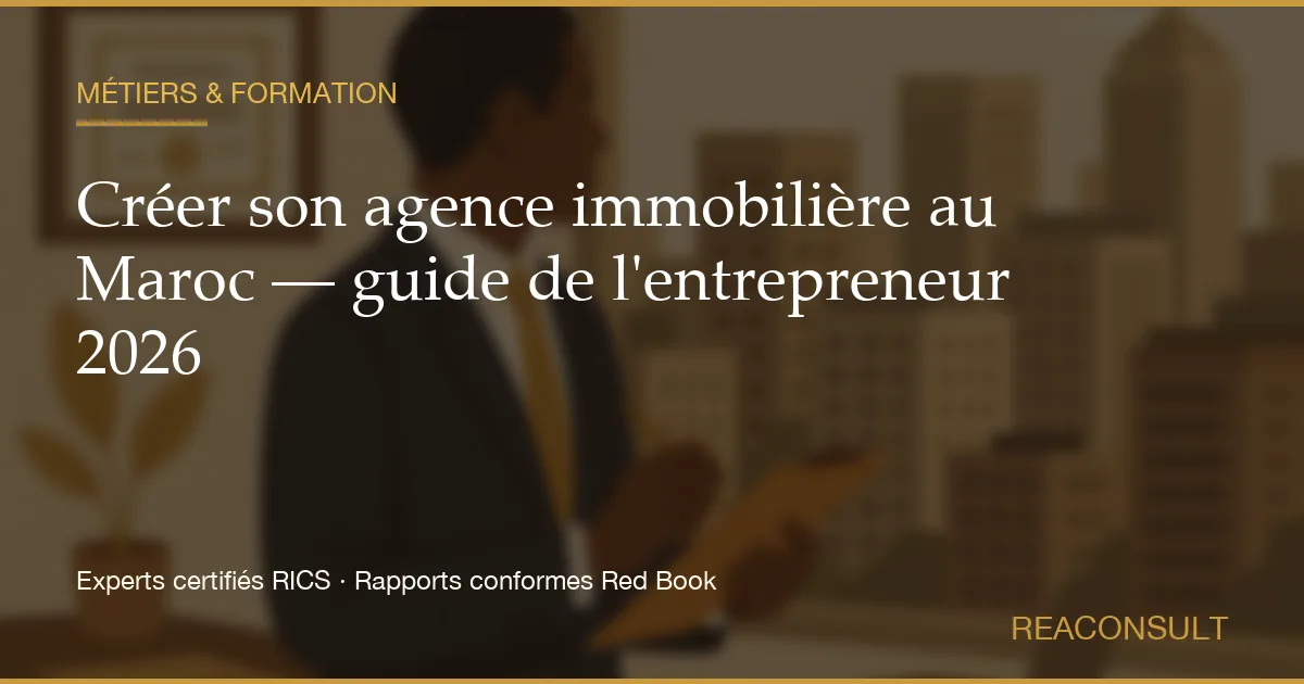 Créer son agence immobilière au Maroc — guide de l'entrepreneur 2026