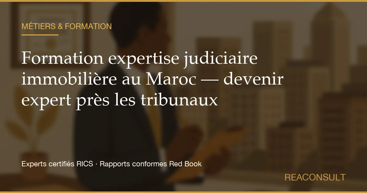 Formation expertise judiciaire immobilière au Maroc — devenir expert près les tribunaux