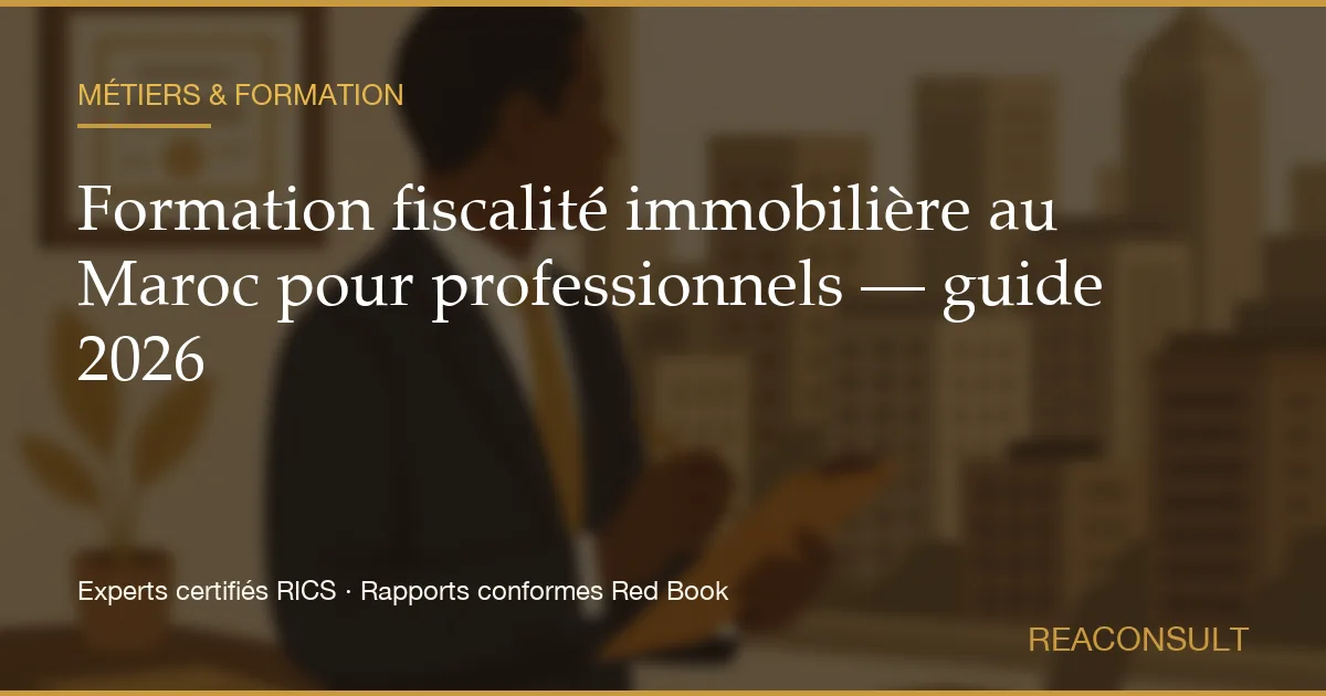 Formation fiscalité immobilière au Maroc pour professionnels — guide 2026