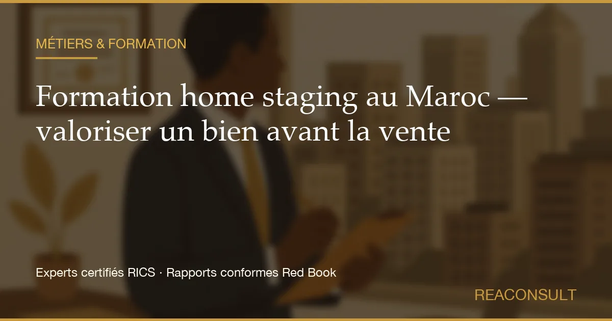 Formation home staging au Maroc — valoriser un bien avant la vente