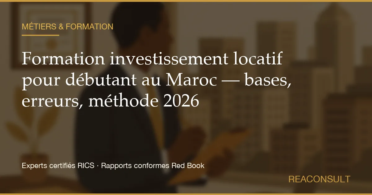 Formation investissement locatif pour débutant au Maroc — bases, erreurs, méthode 2026