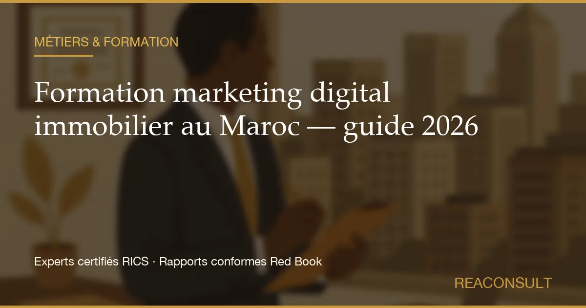 Formation marketing digital immobilier au Maroc — guide 2026