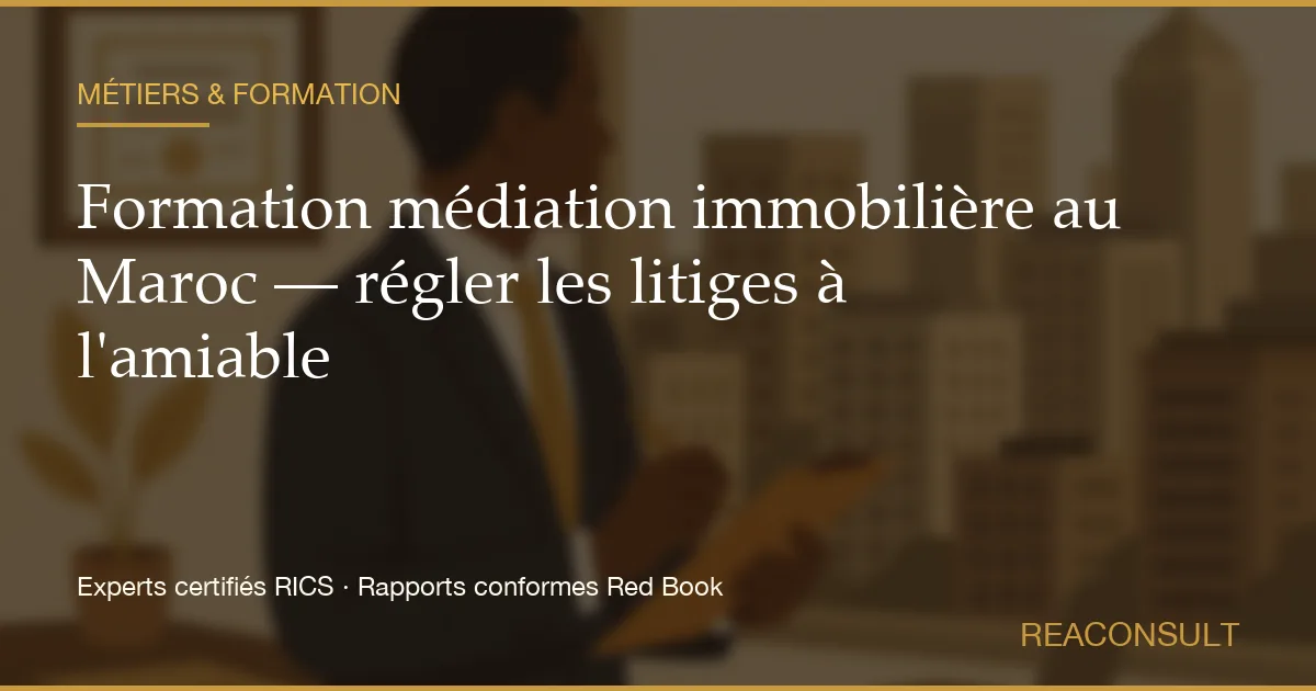 Formation médiation immobilière au Maroc — régler les litiges à l'amiable