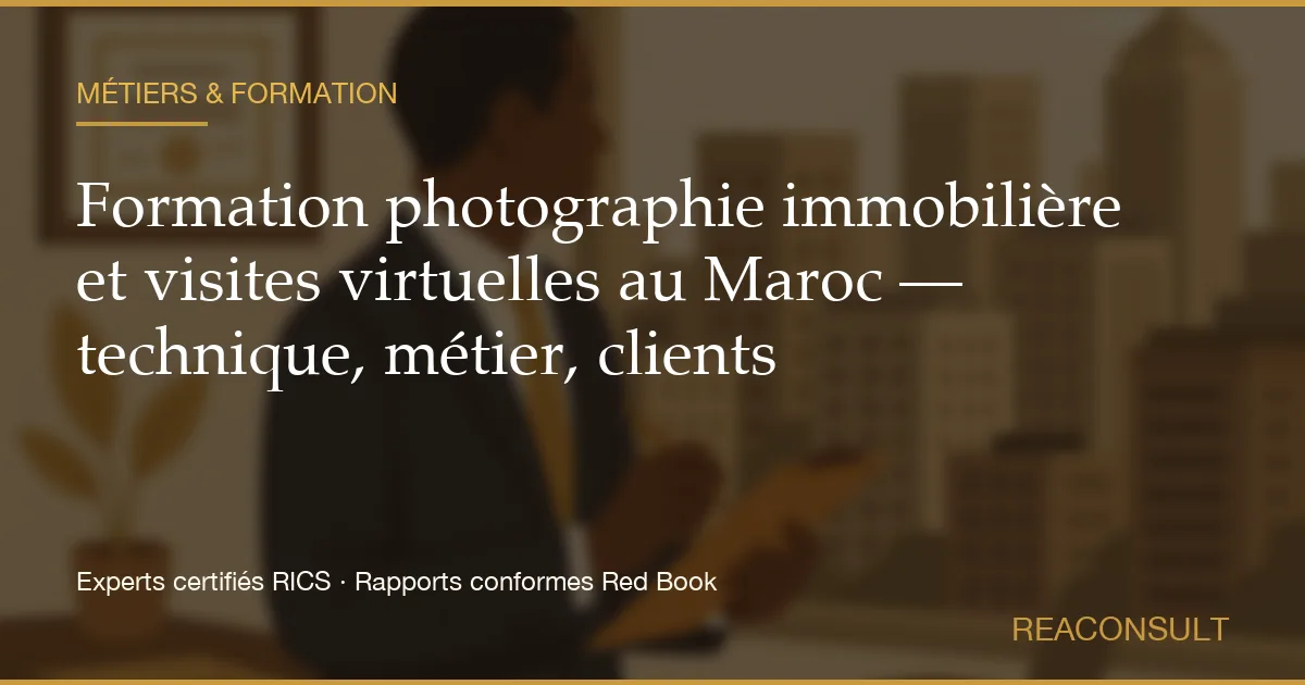 Formation photographie immobilière et visites virtuelles au Maroc — technique, métier, clients