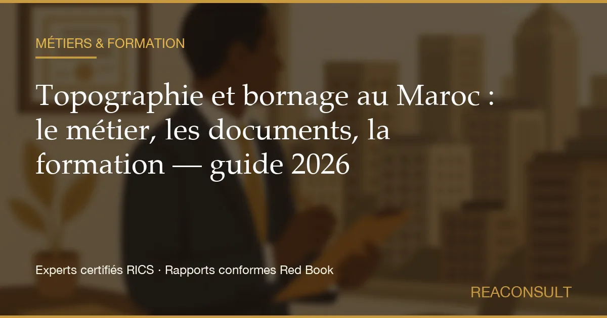 Topographie et bornage au Maroc : le métier, les documents, la formation — guide 2026