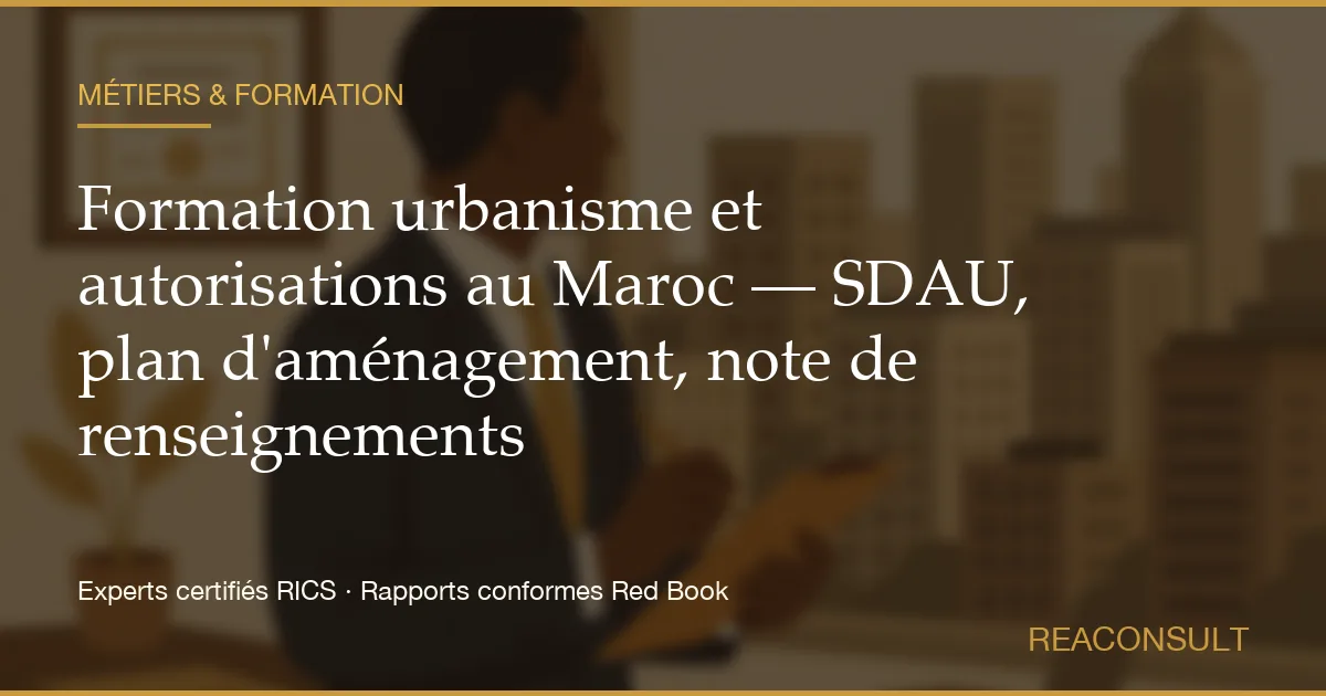 Formation urbanisme et autorisations au Maroc — SDAU, plan d'aménagement, note de renseignements