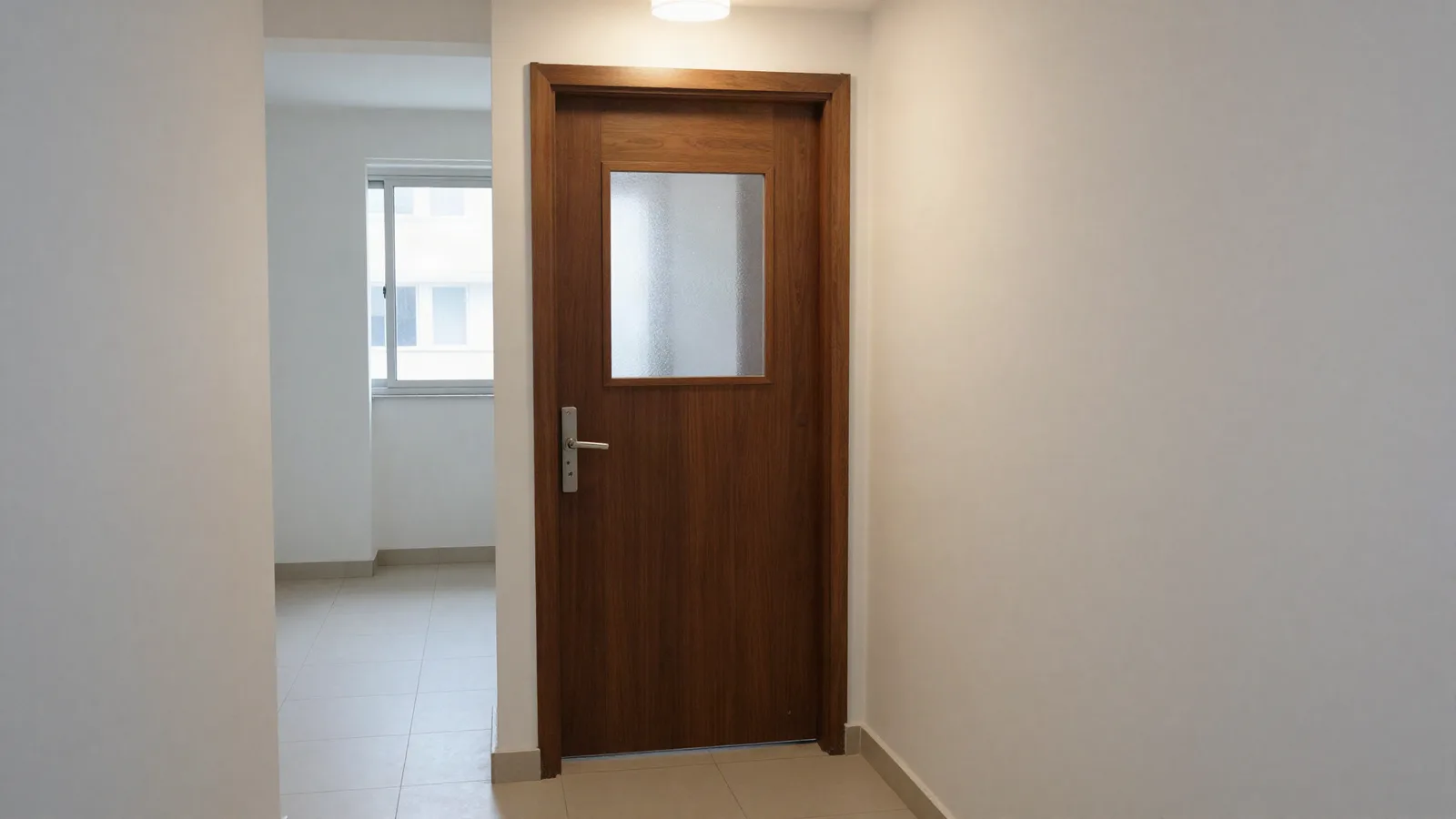 Palier d'immeuble avec deux portes d'appartement voisines — évaluer un lot de copropriété et sa quote-part