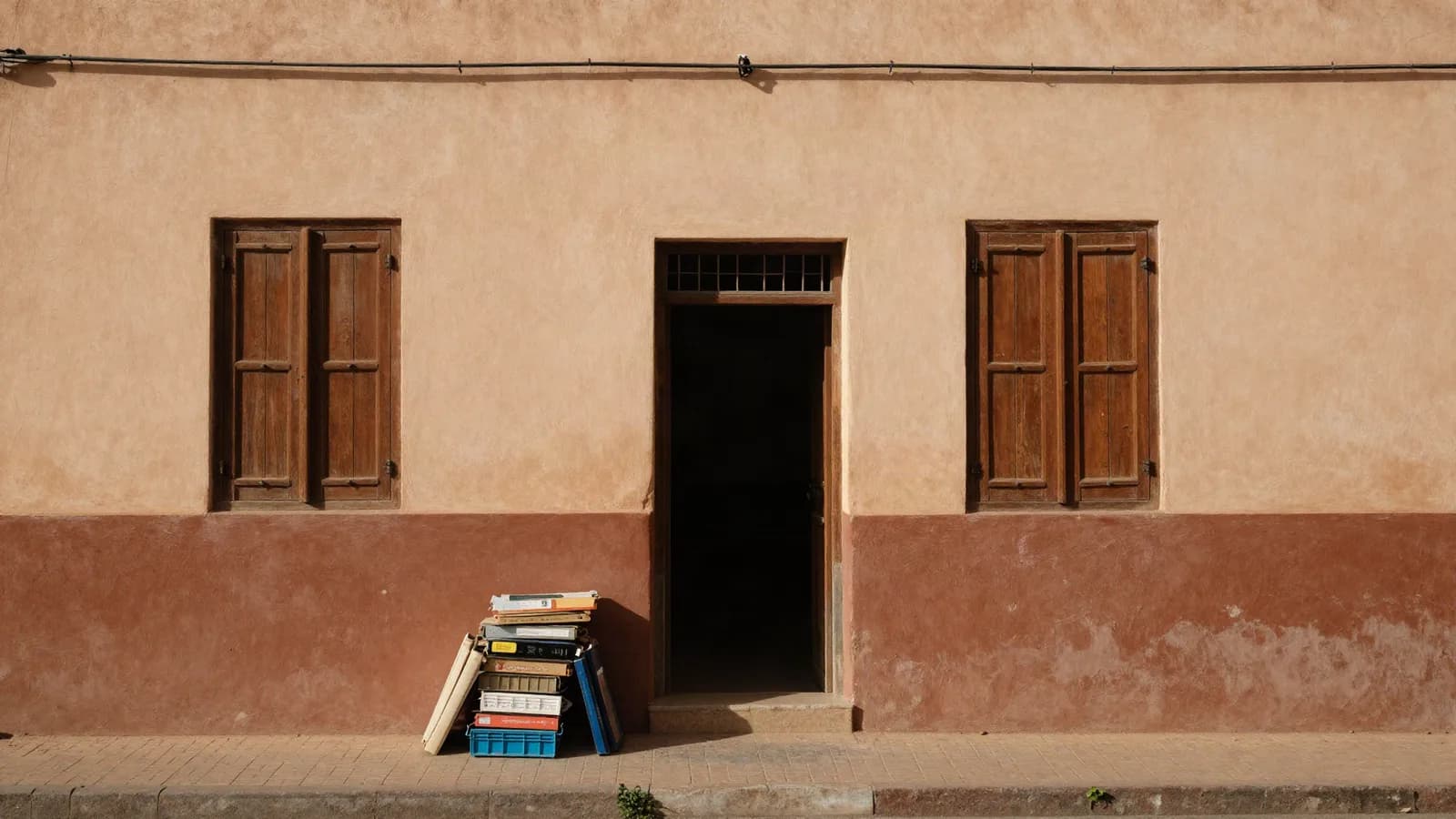 Maison familiale aux volets clos, courrier accumulé devant la porte — expertise d'un bien en succession