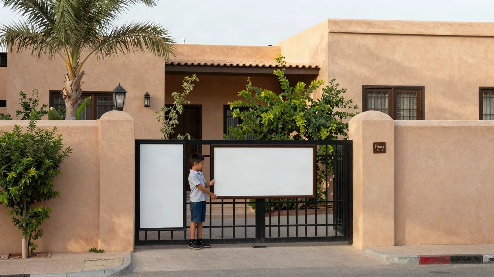 Maison familiale marocaine avec jardin et portail au moment de sa mise en vente — exonération de TPI pour un MRE