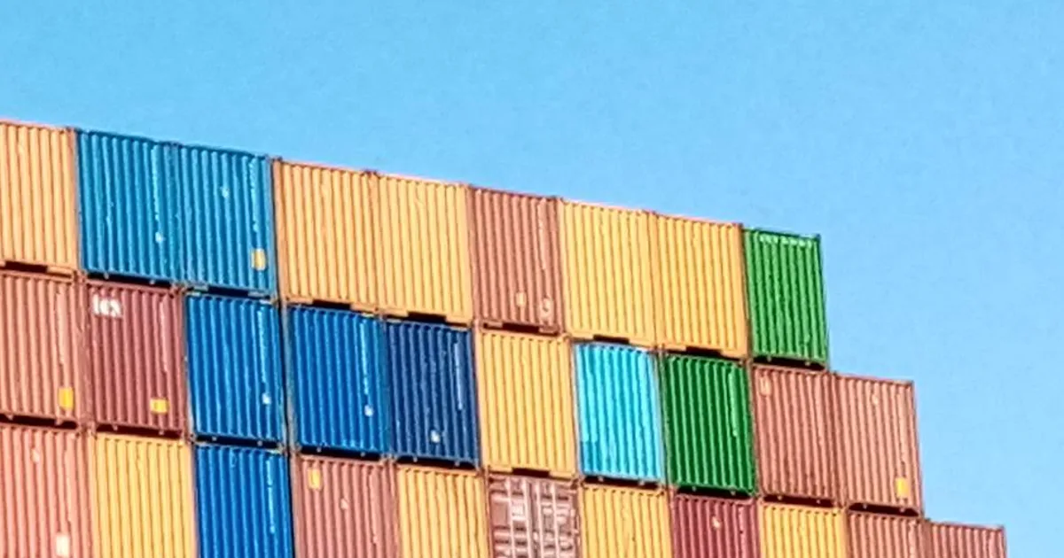 Stacked containers at the port of Casablanca