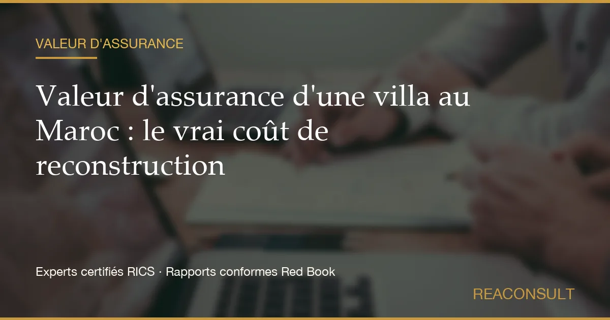 Valeur d'assurance d'une villa d'exception à Casablanca — coût de reconstruction établi poste par poste
